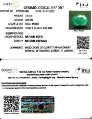 7.61/CT Natural Panna Stone with Govt. Lab Certificate-8991